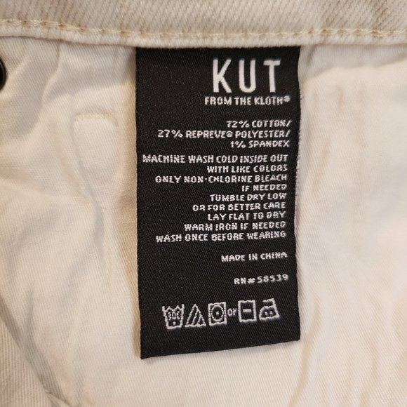 Kut from the Kloth Jane High Rise Distressed White Denim Short size 10 - Picture 10 of 11